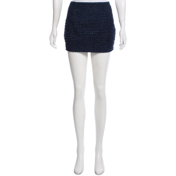 Haute Hippie Navy Scalloped Mini Skirt - Picture 4 of 14